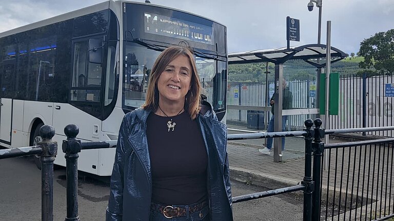 Jane Dodds MS at Brecon bus station