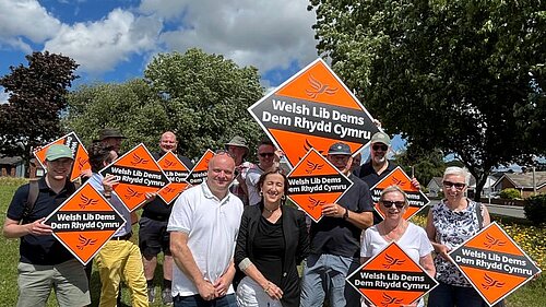 Picture of the Welsh LibDems campaigning in Argoed and New Brighton