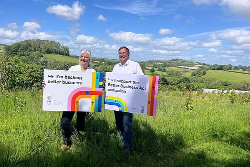 image of Martin and Caroline Voaden with BBA board