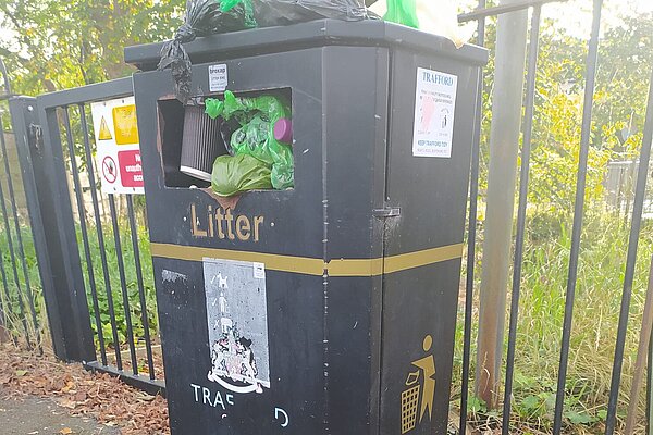 An overfilled bin