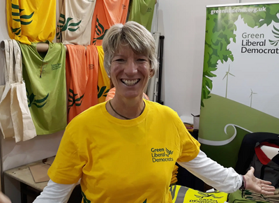 GLD Stall - Pippa Heylings modelling the new T-shirt