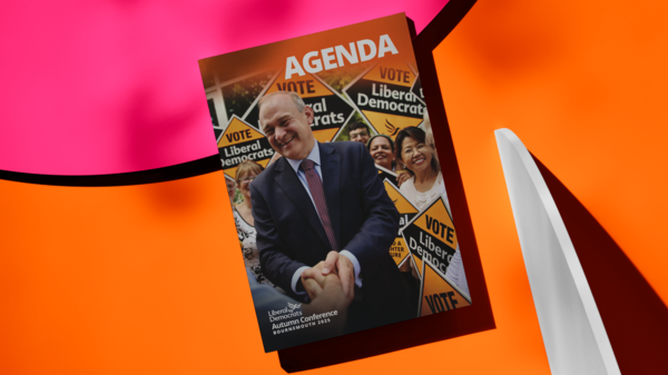 Front cover of the Liberal Democrats' Autumn Conference Agenda 2025