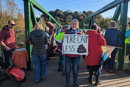 Lisa Smart MP out protesting about sewage dumping locally