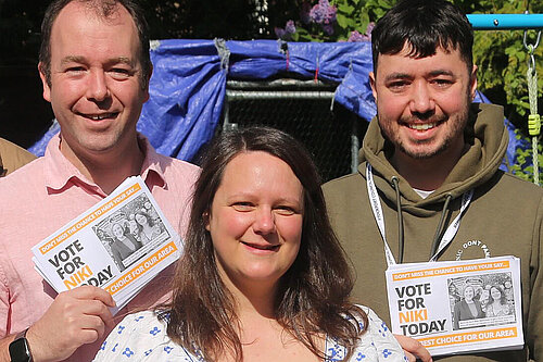 Joe Barratt with his new Lib Dem colleagues
