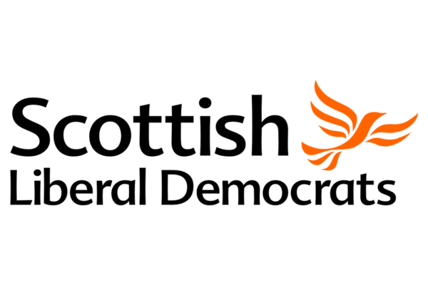 "Scottish Liberal Democrats" beneath the bird in flight in orange