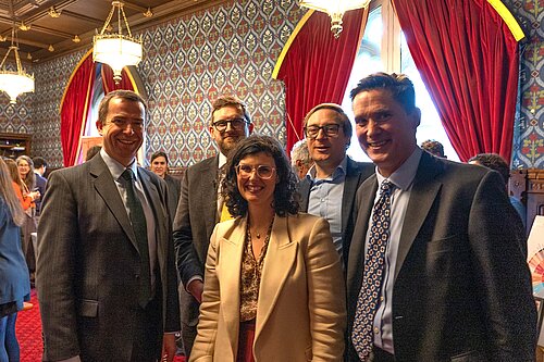 Calum Miller MP, Freddie van Mierlo MP, Layla Moran MP, Olly Glover MP and Charlie Maynard MP at the Taste of Oxford event 