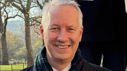 Gideon Amos at Farm Tax protest