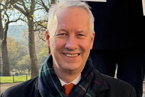 Gideon Amos at Farm Tax protest