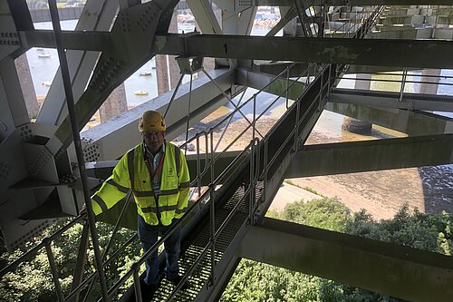 Jim under Tamar Bridge