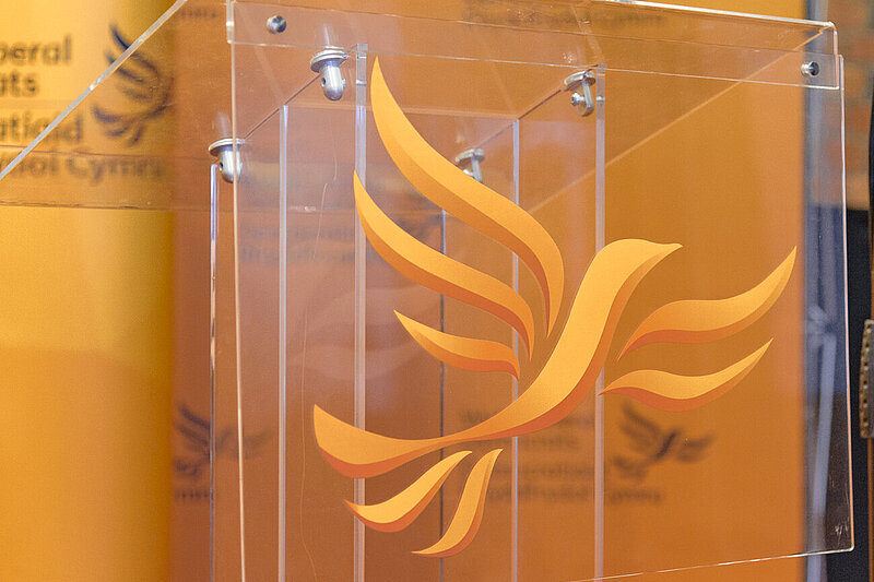 Lib Dem Logo on Lectern