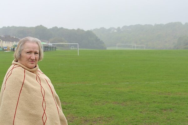 Viv Parker stood on a field in Fort Horsted