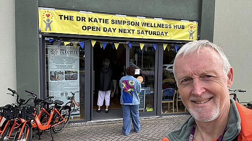 Cllr Mark Wilson outside the wellness hub