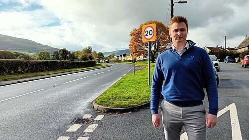 Cllr Raiff Devlin in Talybont