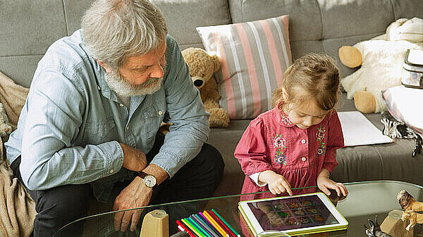Grandfather and child