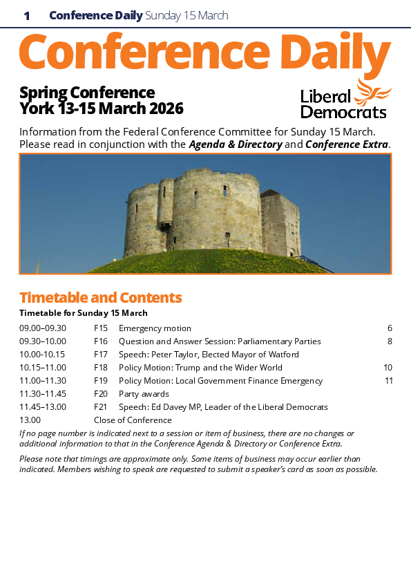 Conference Daily - Sunday