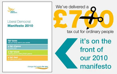 A £700 tax cut: delivering the 2010 Lib Dem Manifesto graphic