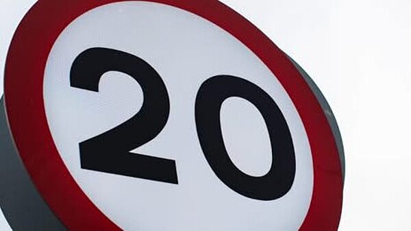 20mph speed limit sign