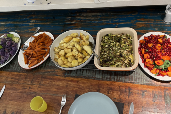 Home-cooked food on table