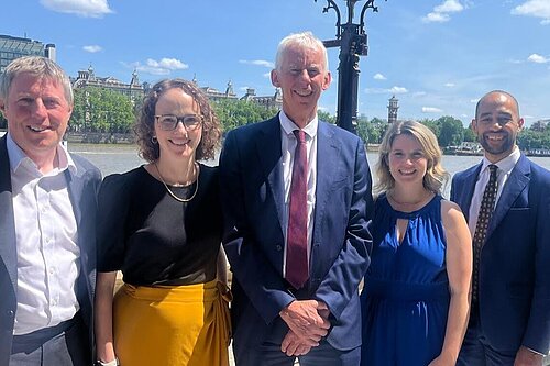 With my fellow Lib Dem Sussex Members of Parliament. From left to right, James MacCleary (Lewes), me, John Milne (Horsham), Jess Brown-Fuller (Chichester) and Josh Babarinde (Eastbourne) 