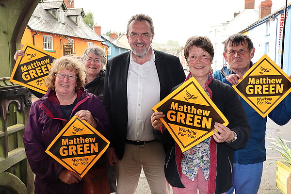 Matthew with supporters
