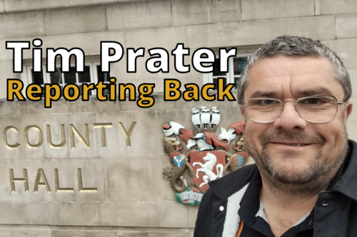 Tim Prater: Reporting Back (Tim Prater outside County Hall)