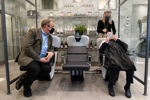 Ed Davey visits Guildford Hair Salon