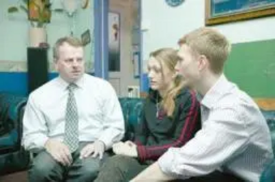 Peter with young people