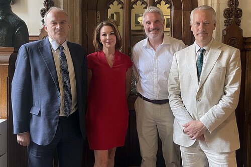 David and Emma Webber meet Sir Ed Davey and MP Gideon Amos