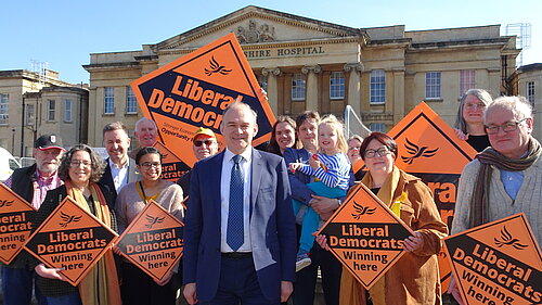 The Reading Liberal Democrats with party leader, Sir Ed Davey MP