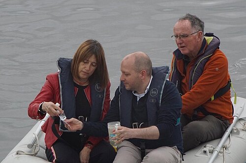 Cllr Sam Bennett with Jane Dodds MS water testing on the Tawe