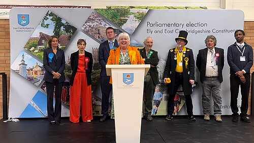 Charlotte Cane stood at lectern