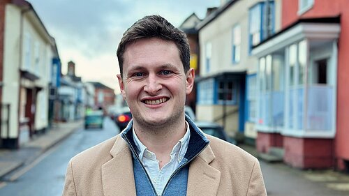 David standing in a local highstreet