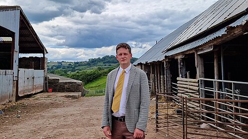 David Chadwick at a farm near Brecon