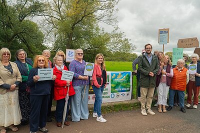 Freddie with Thame WI at their river protest