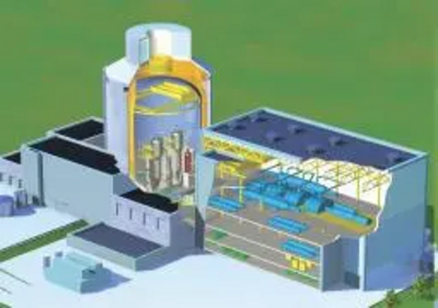 Nuclear power station cutaway