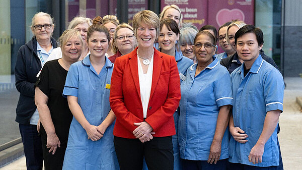 Pippa with NHS heatlh workers