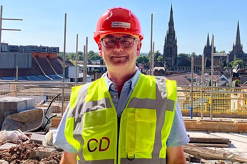 Cllr Ray on-site
