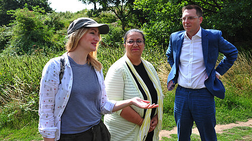 Rob Blackie pictured with Liberal Democrat activists in a park