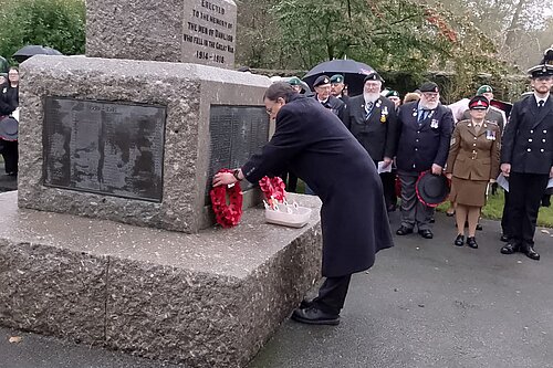 image of martin laying a wreath