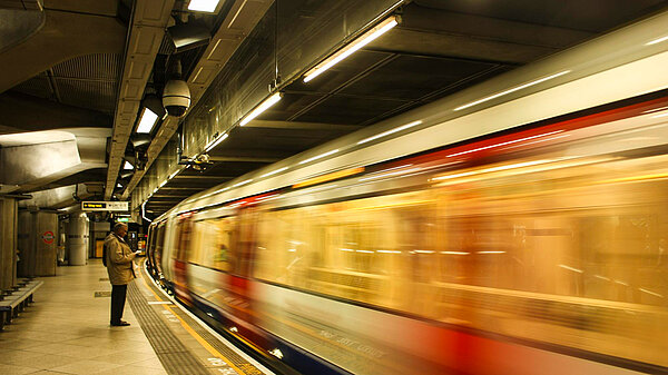 A London tube at the jubilee line.