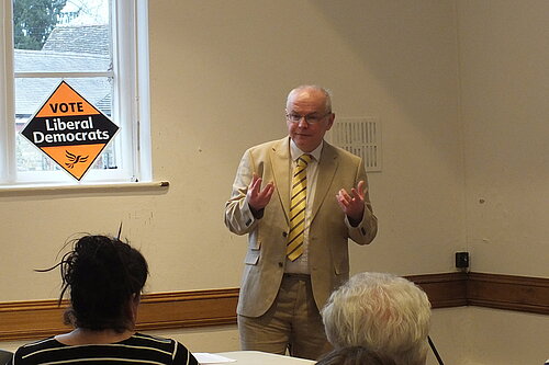 Mark Argent speaking at campaign launch