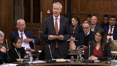 Gideon Amos MP speaking in a Parliamentary debate about the rights of overseas care workers in Taunton and Wellington