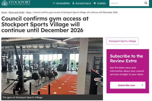 The news story from Stockport Council