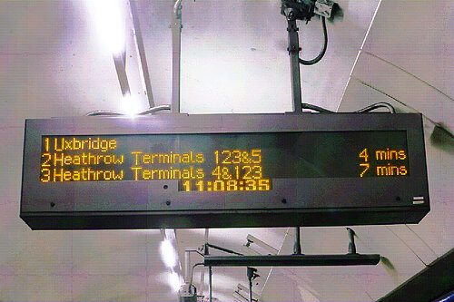 Piccadilly Line Departures Board
