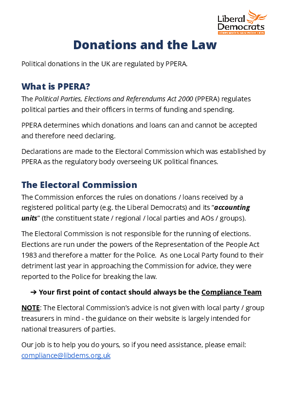 Donations and the Law