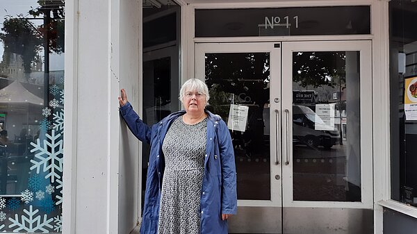 Charlotte Cane outside shop