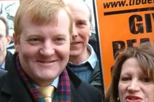 Charles Kennedy MP-Lib Dem leader protesting against Iraq war