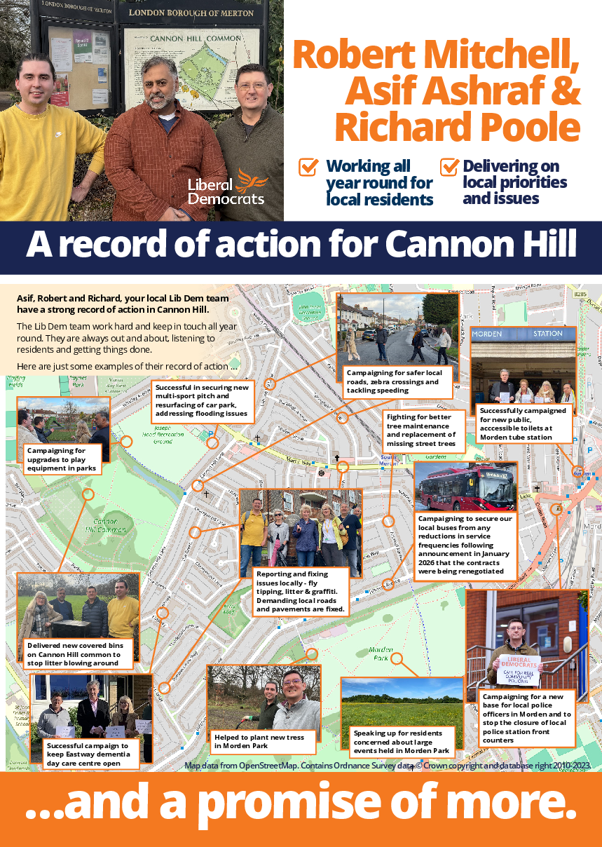 Cannon Hill Liberal Democrats record of action