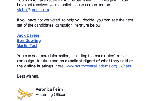 Email to members 02/09/25