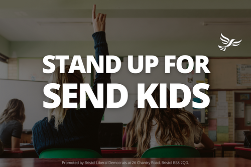 Graphic saying 'Stand up for SEND kids'